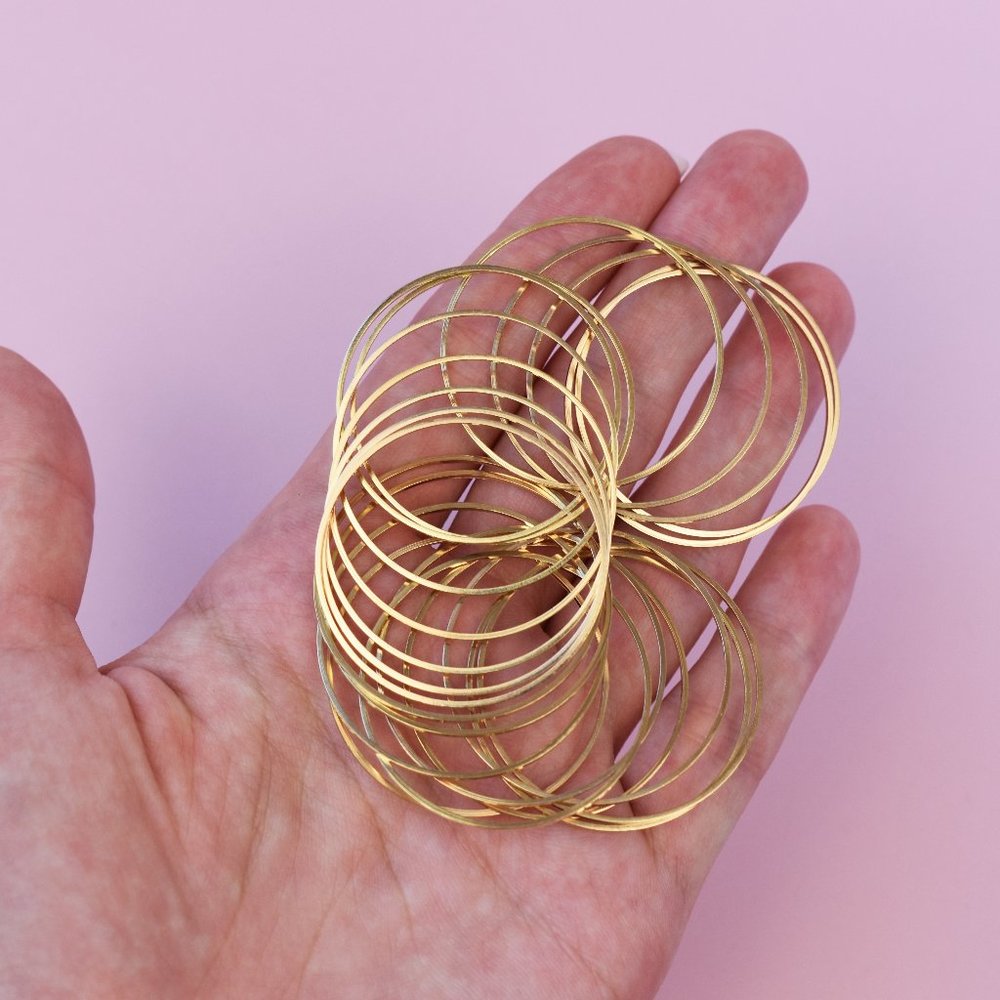 1,5 Inch Gold Tone Rings For Diy Jewelry Making, Jewelry Supply